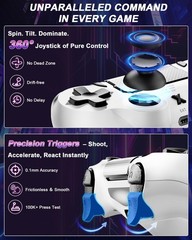 Wireless PS4 Controller – Dual Vibration Joystick, 3.5mm Audio Jack, Motion Sens
