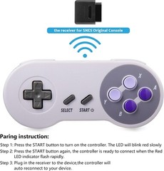 2-Pack 2.4GHz Wireless SNES Controllers with Rechargeable Battery & Ergonomic…