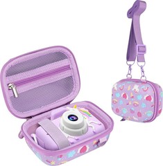 Kids Camera Carrying Case for Digital Toy Camera Shockproof Purple Unicorn