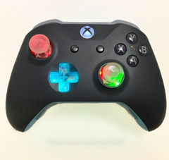 Microsoft Xbox One Controller – Grey & Blue – w custom LED mod – great GIFT