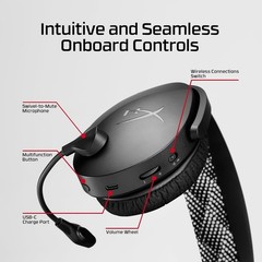 HyperX Cloud Jet AJ0T1AA Wireless Gaming Headset Black Swivel-to-Mute Boom Mic