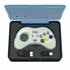 Retro-Bit 2.4 GHz Wireless Controller 8-Button Sega Saturn, Genesis Mini White