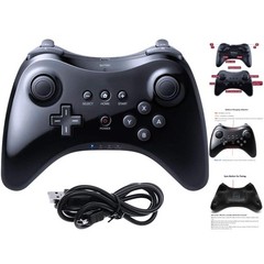 Rechargeable Wireless Pro Controller for Wii U – Classic Ergonomic Black Gamepad