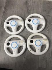 Lot Of 4 Nintendo Wii Steering Wheels RVL-024 Mario Kart Remote Attachment OEM