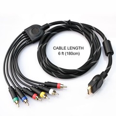 Component AV Cable for PS2 PS3 HD RCA Audio Video Cord YPbPr PlayStation 2 3 6FT