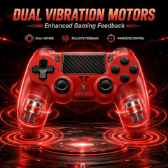 Wireless Controller for PS4 Controller, Gamepad with Dual Vibration