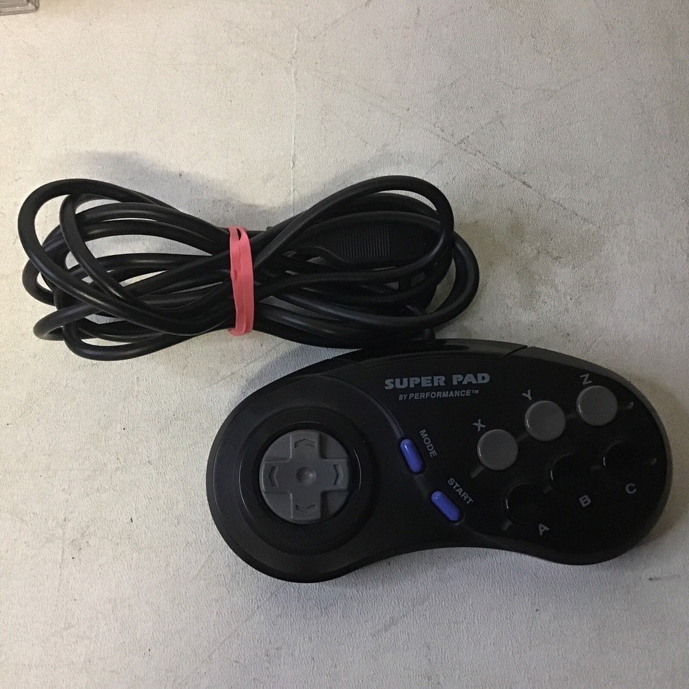 Super Pad By Performance 6 Button Wired Game Controller for Sega Genesis