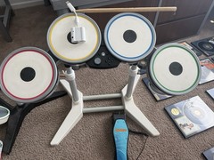 Nintendo Wii The Beatles Rock Band Drum Set NWDMS3 w/ Dongle, Pedal,Sticks WORKS