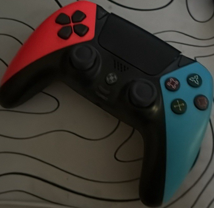 Sony DualShock 4 Wireless Controller Red Blue Black Built-in Track Pad PS4