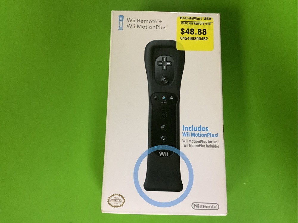 Nintendo Wii MotionPlus Controller Remote With Skin Black SEALED