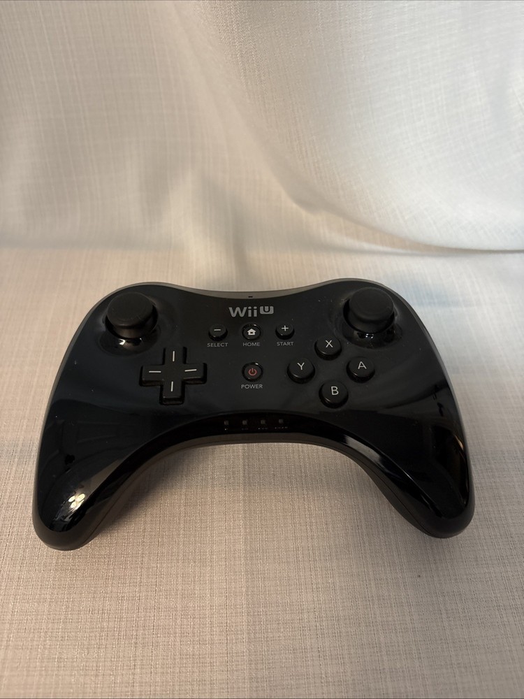 Nintendo Wii U Pro Controller Black WUP-005 Wireless Tested Working