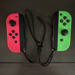 Nintendo Switch Joy-Con Controller Pair Pink & Green with Wrist Straps