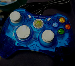 Rock Candy Wired Controller Xbox 360 Blueberry Boom + Breakaway Dongle (TESTED)