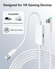 INIU 16ft Premium VR Link Cable with Charging, USB 3.0 Compatible White