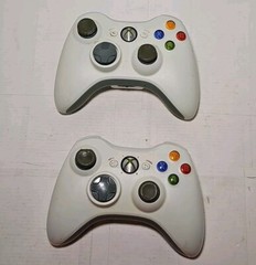 2x Microsoft Xbox 360 Wireless Gaming Controllers (Model 1403) No Battery Covers