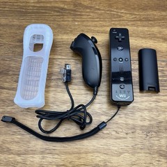 Nintendo Wii RVL-036 Motion Plus Black Remote Controller w/OEM Nunchuck Tested