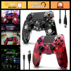 Wireless PS4 Controller 2 Pack – Dual Vibration, 6-Axis Sensor, Touch Pad, Audio
