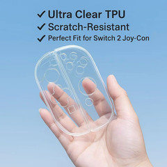 Protective Case for Nintendo Switch 2 Joy-Cons, PC Transparent Front & TPU,Clear