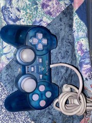 Sony PS One PS1 Video Game Controller Clear Ocean Blue SCPH-110 PlayStation AA8