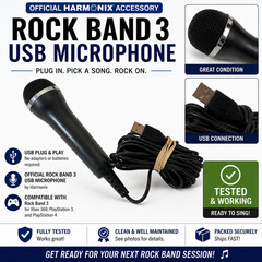 Harmonix Rock Band 3 USB Microphone Xbox 360 PS3 PS4 Wired Mic Tested Working