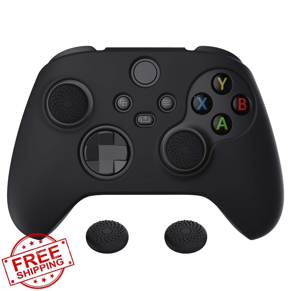 PlayVital Black Pure Series Anti-Slip Silicone Cover Skin for Xbox Series X C…