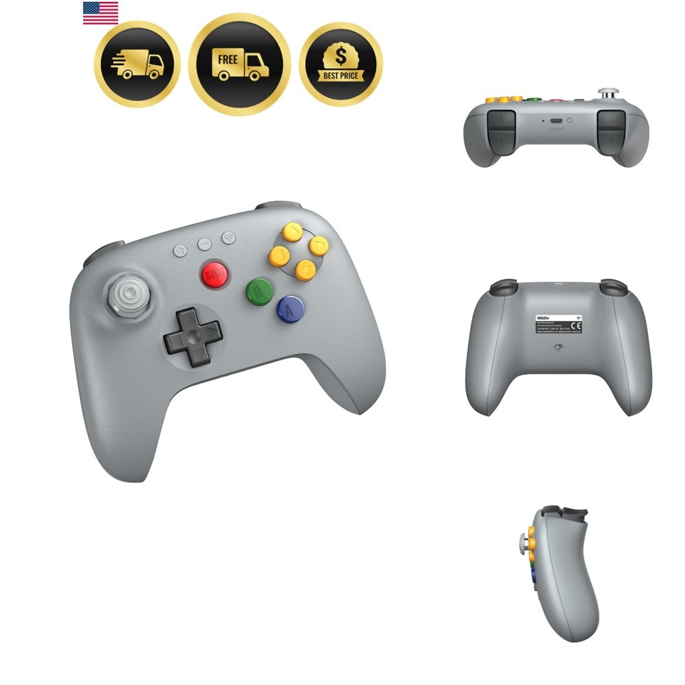 64 Bluetooth Controller for Analogue 3D, Switch, Switch 2, Windows, and Andro…