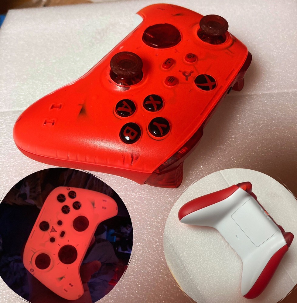 Volcanic Red (Eruption) – GLOW IN THE DARK – Xbox One/X/S/PC Controller