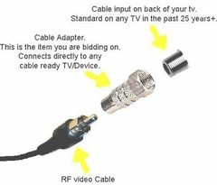 NEW 25x Game RF Video TV Cable Adapter RCA to COAX TV FOR 2600/7800 Sega/Coleco