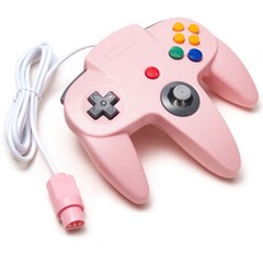 Wired Classic N64 Game Controller GamePad Joystick for Nintendo 64 N64 PINK