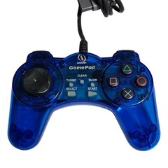 Interact Performance Game Pad Controller Red & Blue Clear Sony Playstation PS1