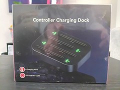 Black Controller Charging Dock N4S02 with 4 Ports LED Indicator Light Plastic
