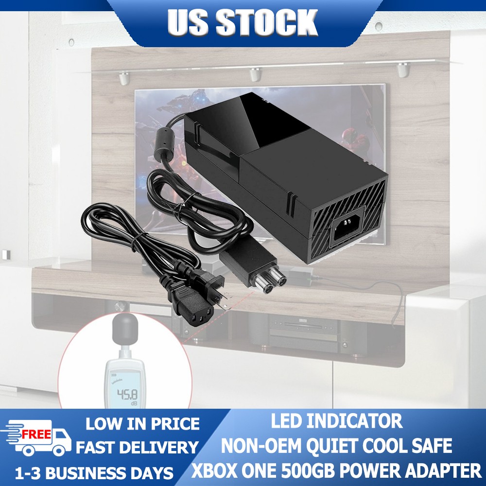 Quiet Power Supply For Xbox One 500GB Console LED Light US Plug Non-OEM FreeShip
