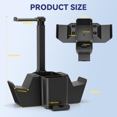 Black KDD Desk Organizer: Dual Controller, Headphone, Phone & Accessory Holder