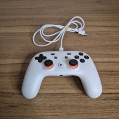 Google Stadia Controller H2B White Orange Wireless Bluetooth W/Charger