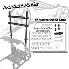 Used Adjustable Sim Racing TV Stand Display Mount Tube Fit 27″-55″ Monitors