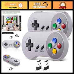 2 Pack Wireless USB Game Controller for SNES, Retro Gaming, PC, Mac, Linux, Rasp