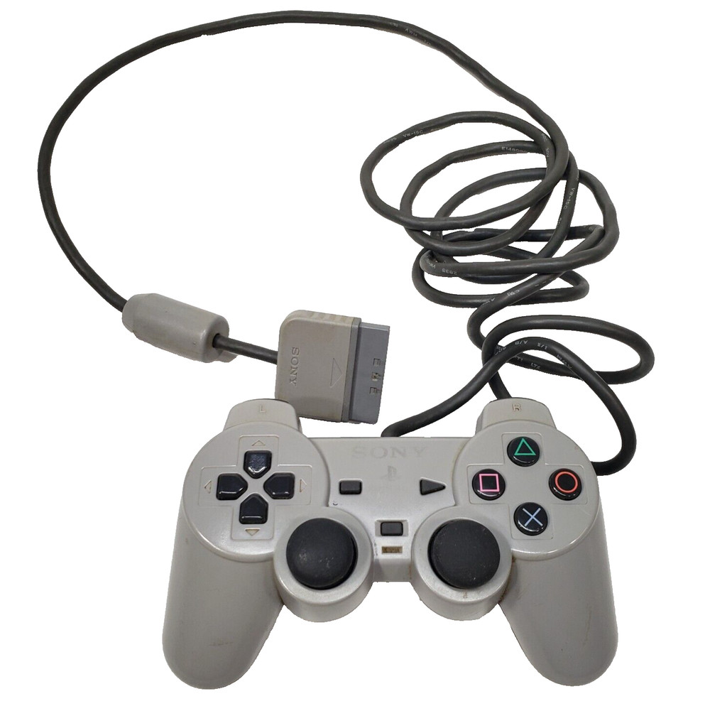 Playstation PS1 Controller Gray Tested Works SCPH-1200 Dual Shock Analog Wired