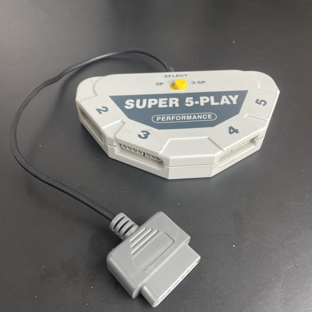 Performance Super Nintendo SNES Super 5 Play Controller Multi Tap Adapter Tested