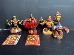 Skylanders Fire Element Lot of 4 – Blast Zone, Ka-Boom, Eruptor, Fryno + Cards