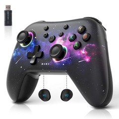 Wireless Controller for PC Switch/Android w/Dual Vibrations/Back Buttons(Galaxy)