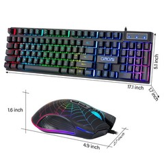 Gaming Keyboard and Mouse 104 Keys for Mac PC PS5 PS4 Xbox One Black Combo