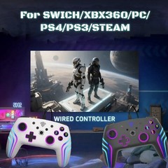 Wired Controller for PC, Xbox 360, Switch, Black