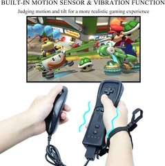 Built in Motion Plus Remote Controller & Nunchuck For Nintendo Wii Wii U + Strap