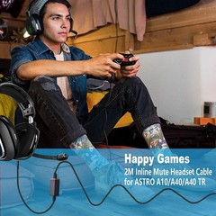 Astro A10 A40 Replacement Cable Inline Mute Cord Gaming Headsets Xbox PS4 6.5 ft