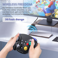 Wireless Gamecube Controller for Switch NSO/PC/Steam NFC & Rumble Rechargeable