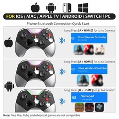 Bluetooth Controller for Switch/PC/iPhone/Android/
