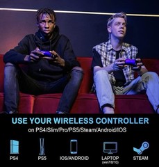 Wireless Turbo Controller, Programmable Buttons, Vibration, USB-C