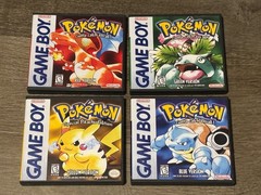4 Pokemon Bundle Custom Game Case For Nintendo Gameboy Blue Red Yellow Green