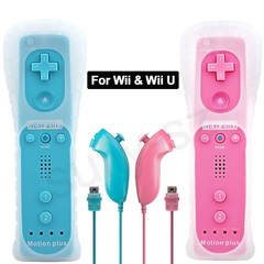 Built in Motion Plus Remote Controller & Nunchuck For Nintendo Wii Wii U + Strap