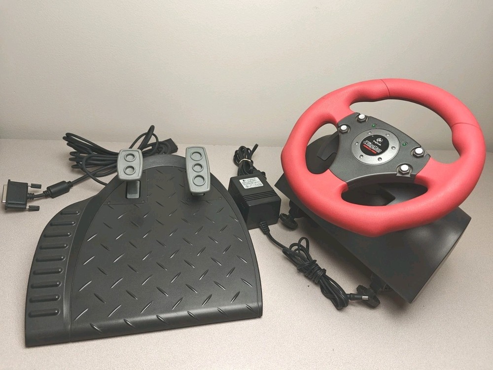 Logitech WingMan Formula Force I-Force Feedback PC Racing System Low Use Tested